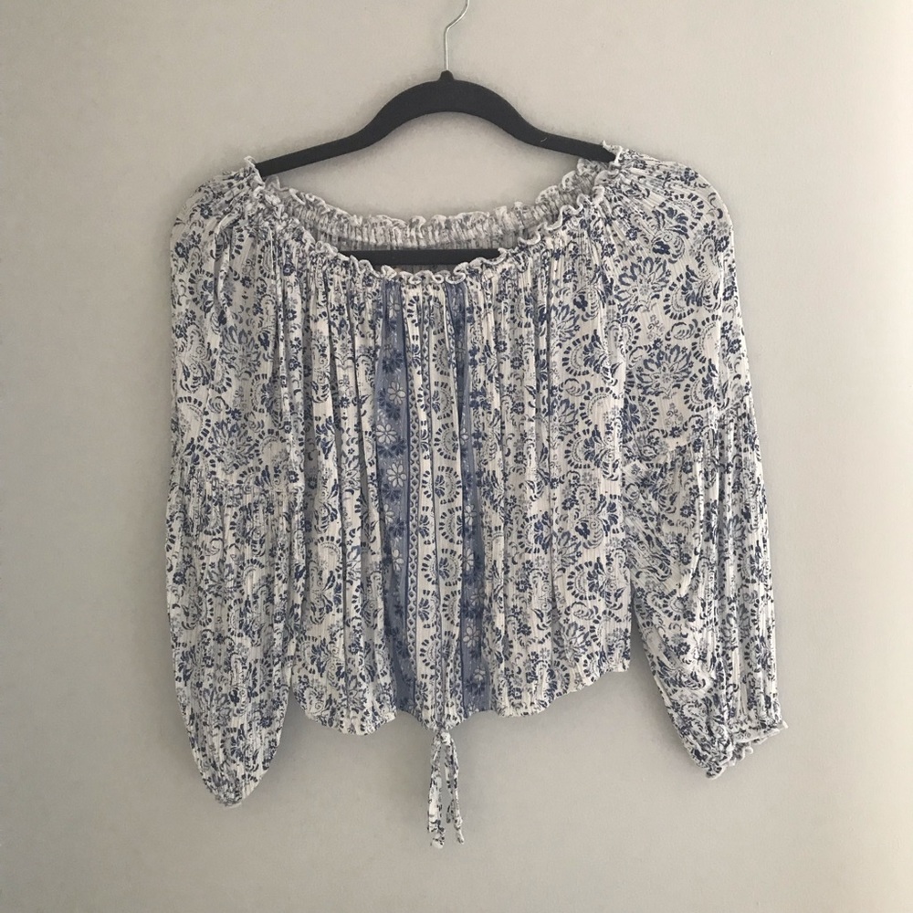 Floral off the shoulder crop top